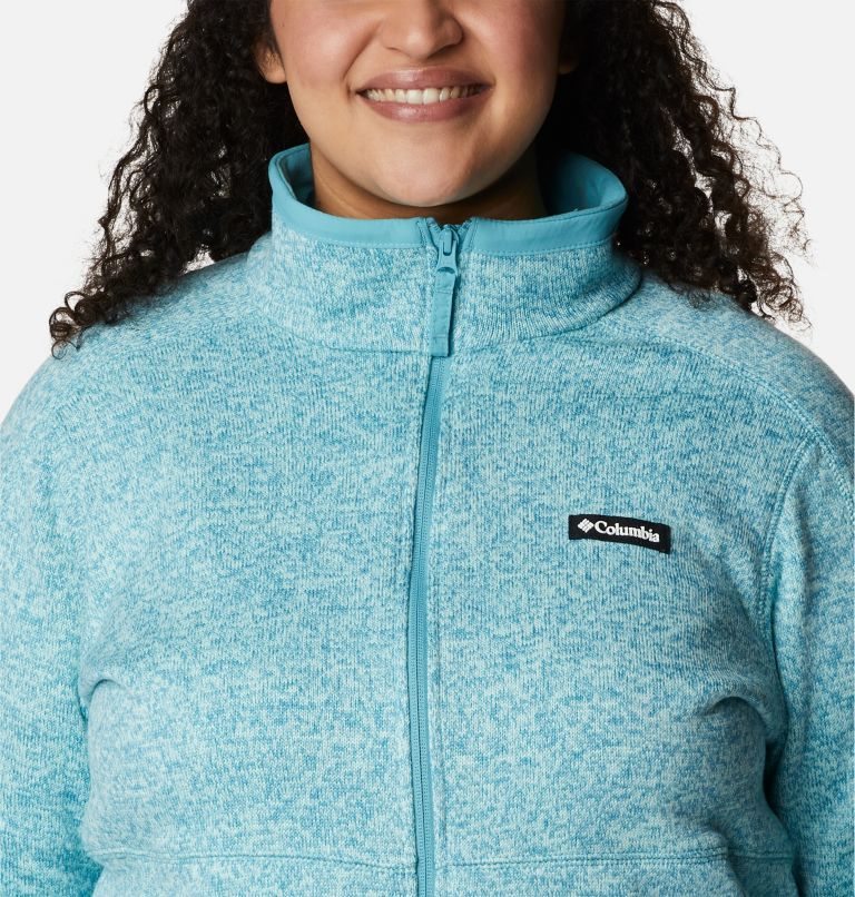 Women's Columbia Sweater Weather Full Zip Fleece Jackets Turquoise | Plus Size CA-M0436